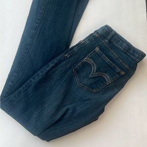 Levis Girls Skinny Stretch Jeans Adjustable Waist Blue Denim 16 Regular